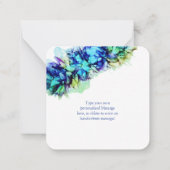 モダン抽象芸術ブルー&ターコイズ結婚ズ・サンキュー ノートカード (裏面)