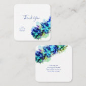 モダン抽象芸術ブルー&ターコイズ結婚ズ・サンキュー ノートカード (正面/裏面)