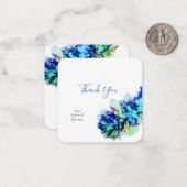 モダン抽象芸術ブルー&ターコイズ結婚ズ・サンキュー ノートカード (正面/裏面インサイチュ)