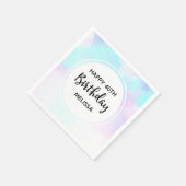 モダン抽象芸術ブルー&パープルウォーター誕生日 スタンダードカクテルナプキン (角)