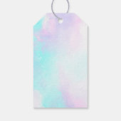 モダン抽象芸術ブルー&パープル水彩有難う ギフトタグ (裏面)