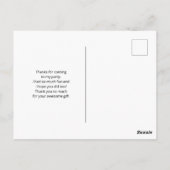 モダン抽象芸術ブルー&パープル水彩有難う ポストカード (裏面)