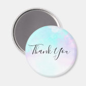 モダン抽象芸術ブルー&パープル水彩有難う マグネット (正面/裏面)