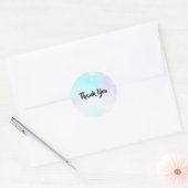 モダン抽象芸術ブルー&パープル水彩有難う ラウンドシール (封筒)