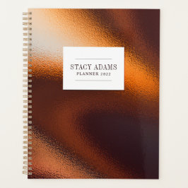 モダン抽象芸術ブロンズの葉プランナー プランナー手帳