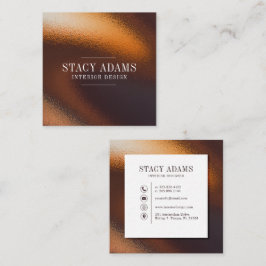 モダン抽象芸術ブロンズの葉 スクエア名刺