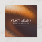 モダン抽象芸術ブロンズの葉 スクエア名刺 (正面)