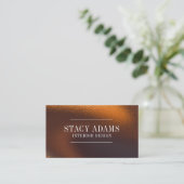 モダン抽象芸術ブロンズの葉 名刺 (スタンド正面)