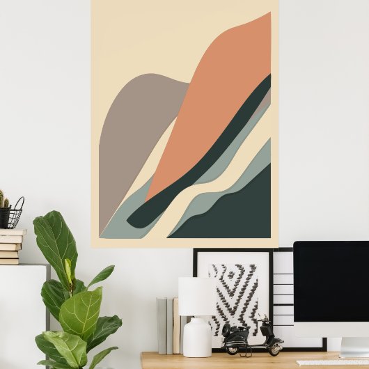 モダン抽象芸術プリント、バリューポスター紙（マット） ポスター (ホームオフィス)