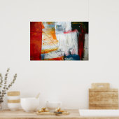 モダン抽象芸術プリント-抽象芸術正方形ポスター ポスター (キッチン)