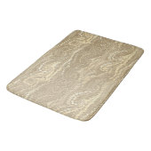 モダン抽象芸術ベージュ渦巻き大理石パターン バスマット (アングル)