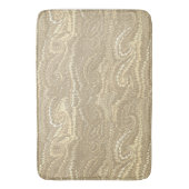 モダン抽象芸術ベージュ渦巻き大理石パターン バスマット (正面縦)