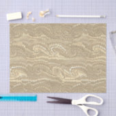 モダン抽象芸術ベージュ渦巻き大理石パターン 薄葉紙 (クラフト)