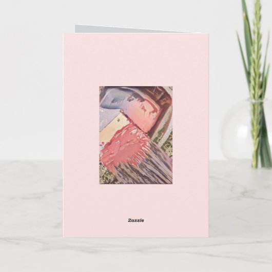 モダン抽象芸術ペイントブラシのアートの暖かい色 カード (裏面)