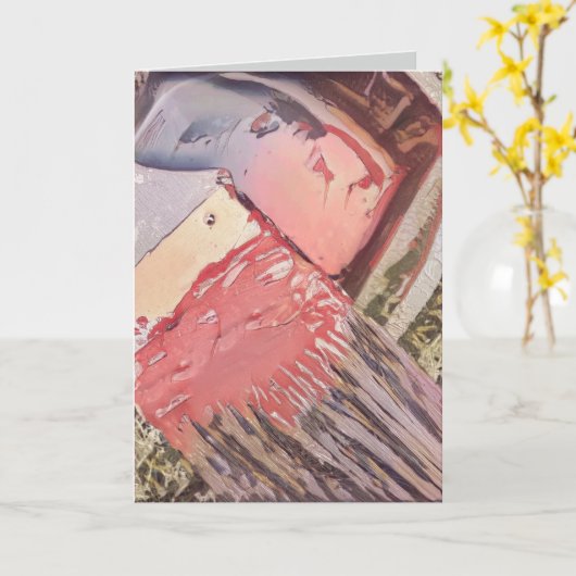 モダン抽象芸術ペイントブラシのアートの暖かい色 カード (黄色い花)