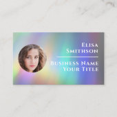 モダン抽象芸術ホログラフィックレインボーカスタムフォト 名刺 (正面)