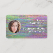 モダン抽象芸術ホログラフィックレインボーカスタムフォト 名刺 (正面)