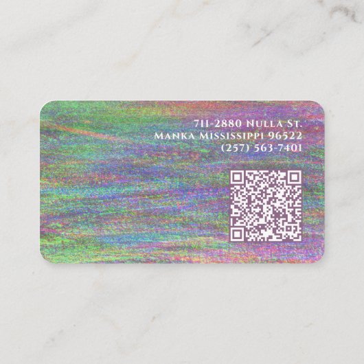モダン抽象芸術ホログラフィックレインボーカスタムフォト 名刺 (裏面)
