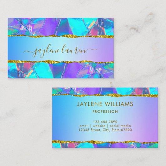 モダン抽象芸術ホログラフィフェイクック 名刺 (正面/裏面)