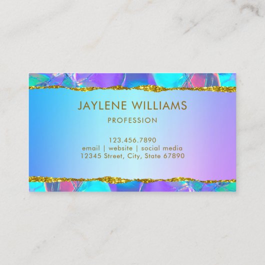 モダン抽象芸術ホログラフィフェイクック 名刺 (裏面)