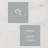 モダン抽象芸術ホームのロゴグレー スクエア名刺 (正面/裏面)