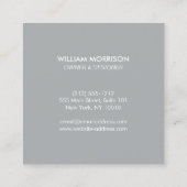 モダン抽象芸術ホームのロゴグレー スクエア名刺 (裏面)