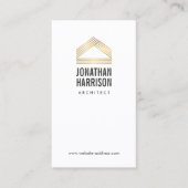 モダン抽象芸術ホームのロゴ金ゴールド/白 名刺 (正面)