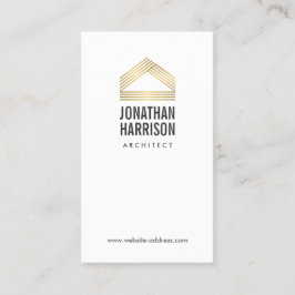 モダン抽象芸術ホームのロゴ金ゴールド/白 名刺