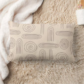 モダン抽象芸術ボーホレインボーラインアート暗褐色 ランバークッション (ブランケット)