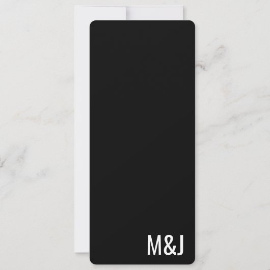 モダン抽象芸術マスタード結婚赤面詳細 招待状 (裏面)