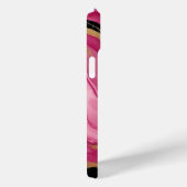 モダン抽象芸術マゼンタ金ゴールドグリッターブラック Case-Mate iPhoneケース (裏面 / 右)