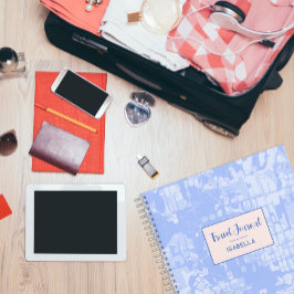 モダン抽象芸術マップ青パターン旅行仕訳帳 ノートブック