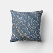 モダン抽象芸術マーブルのテクスチャー絵画ブルー クッション (裏面)