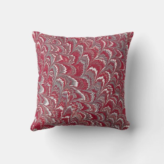 モダン抽象芸術マーブルのテクスチャBurgundy クッション (裏面)