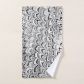 モダン抽象芸術マーリング質白黒 バスタオルセット (ハンドタオル)