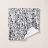 モダン抽象芸術マーリング質白黒 バスタオルセット (ウォッシュタオル)