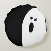 モダン抽象芸術ミニマル幽霊ハロウィーン ラウンドクッション (裏面)