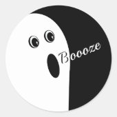 モダン抽象芸術ミニマル幽霊ハロウィーン ラウンドシール (正面)