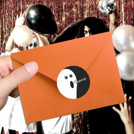 モダン抽象芸術ミニマル幽霊ハロウィーン ラウンドシール