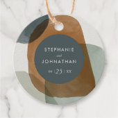 モダン抽象芸術ミニマル結婚式の引き出物ラベル フェイバータグ (正面)