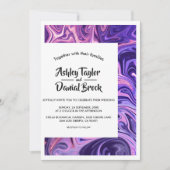 モダン抽象芸術ミニマル銀河系アートエレガントウェディング 招待状 (正面)