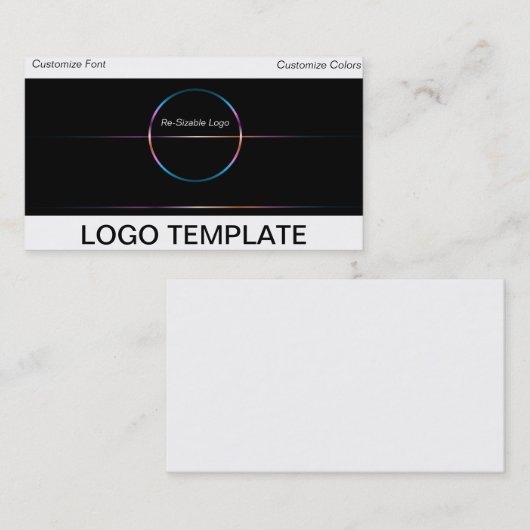モダン抽象芸術メタリック円のロゴ 名刺 (正面/裏面)