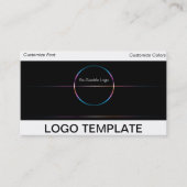 モダン抽象芸術メタリック円のロゴ 名刺 (正面)