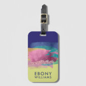 モダン抽象芸術メタリック絵を描ブラシ線 ラゲッジタグ (正面縦)