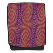 モダン抽象芸術モアレ効果パープル金ゴールドおもしろい カッコいい バックパック (正面)