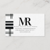 モダン抽象芸術モノクロ白黒グリッド 名刺 (裏面)