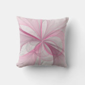 モダン抽象芸術ライトピンクグレーフラクタルデザイン アウトドアクッション (正面)