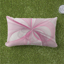 モダン抽象芸術ライトピンクグレーフラクタルデザイン アウトドアクッション