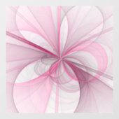 モダン抽象芸術ライトピンクグレーフラクタルデザイン ウィンドウサイン (シート)