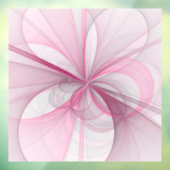 モダン抽象芸術ライトピンクグレーフラクタルデザイン ウィンドウサイン (シート3)